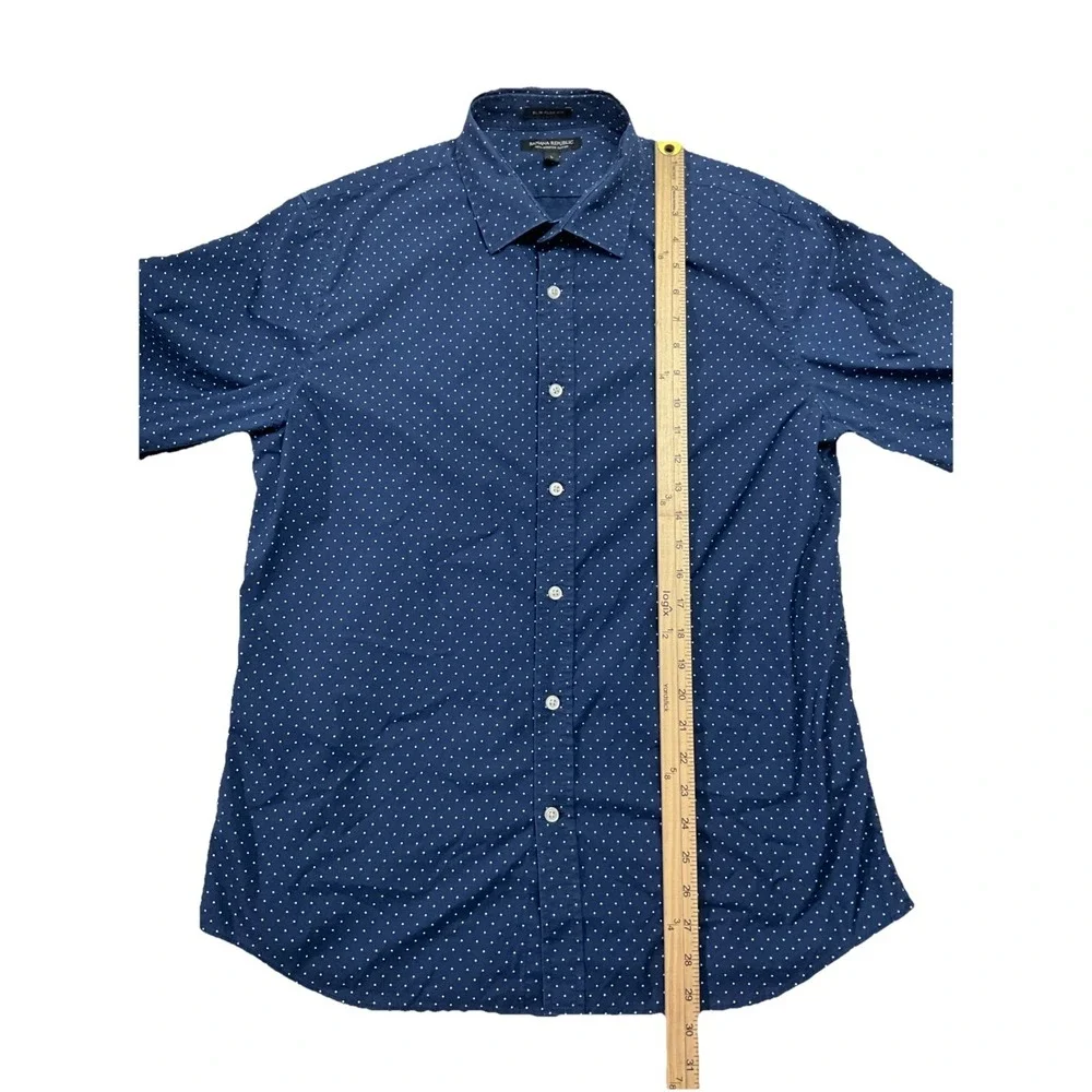 Banana Republic Men's Blue Full Buttoned Up Polo Shirt Size L